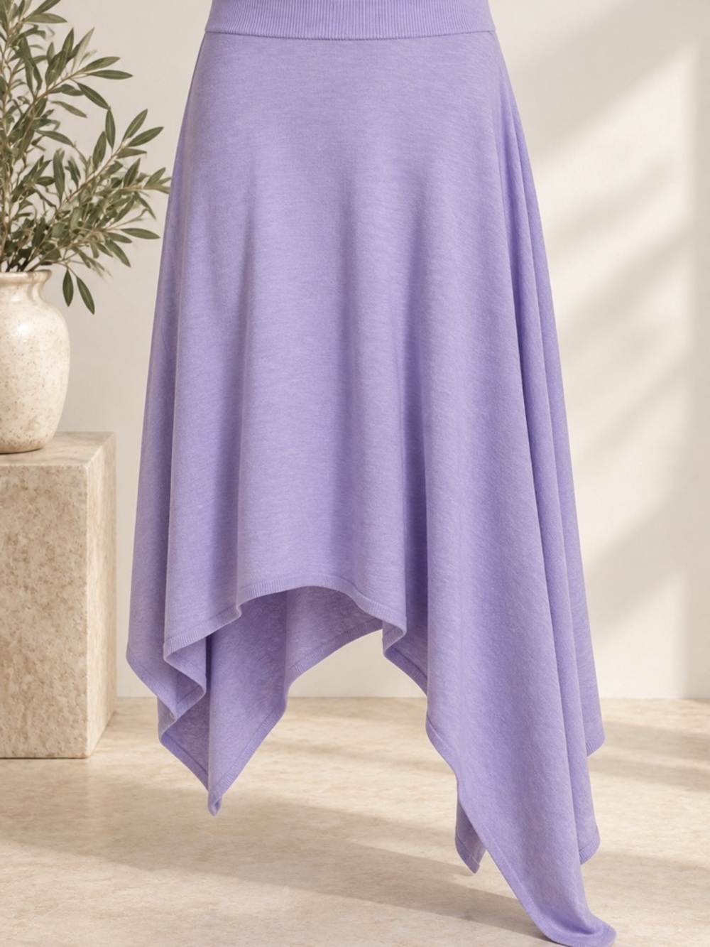 NWT Free People Indigo Sweater Skirt in Heavenly Lavender Asymmetrical XS